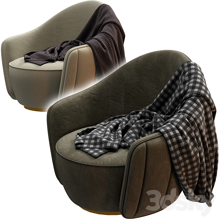 Armchair Hermes 3DS Max Model - thumbnail 2