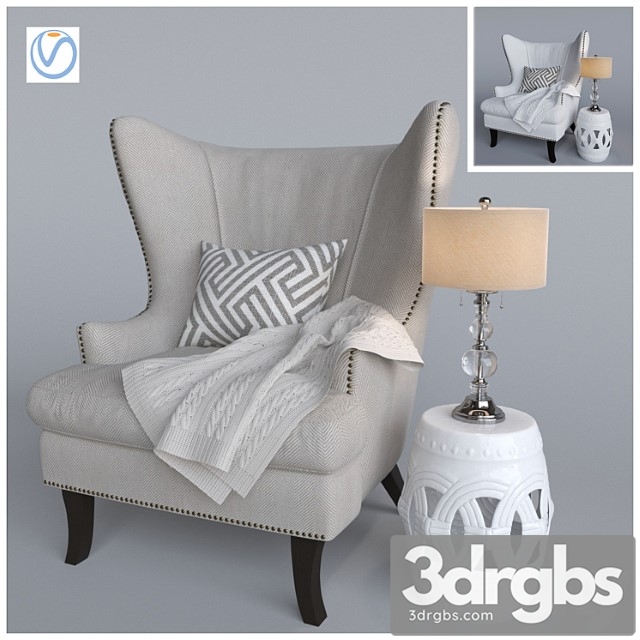 Armchair I Viazanyi Pled Vray 1 3dsmax Download - thumbnail 1