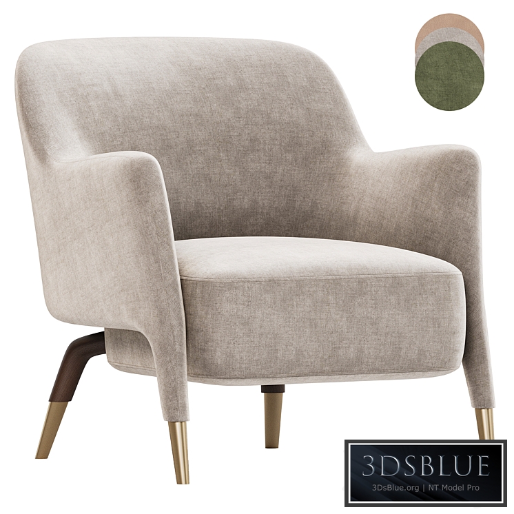 Armchair in Linen Molteni 3DS Max - thumbnail 3