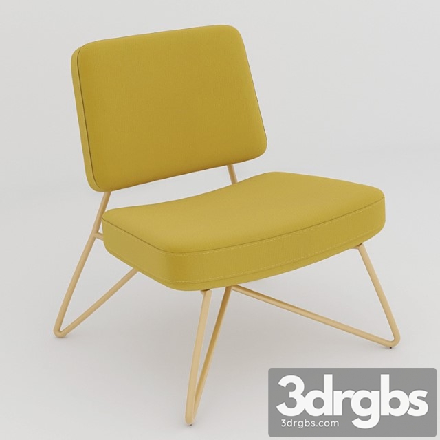 Armchair in vintage style koper 3dsmax Download - thumbnail 1