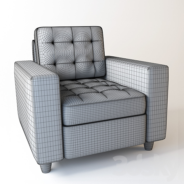 Armchair Kamelot 3DS Max Model - thumbnail 2