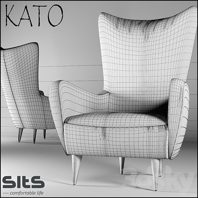 Armchair KATO 3DSMax File - thumbnail 3