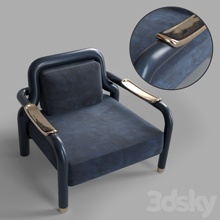 Armchair KAYAK 3DS Max - thumbnail 2