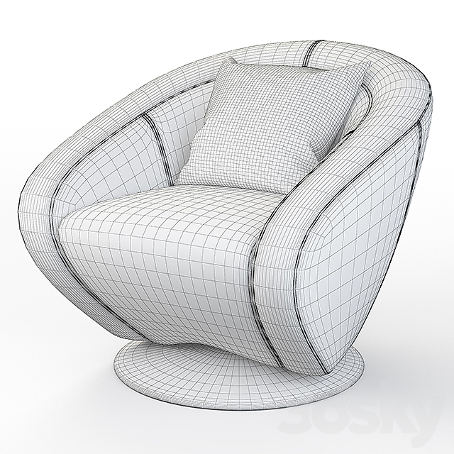 Armchair Kiss 3DS Max Model - thumbnail 2