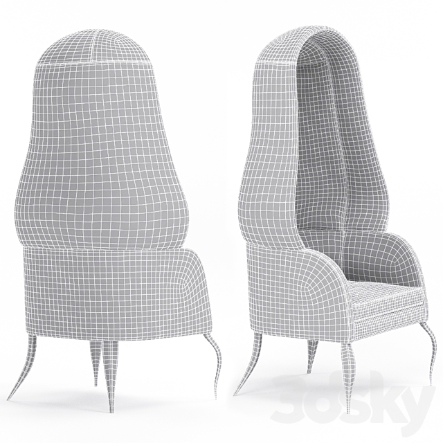 Armchair Koket Drapesse II 3DSMax File - thumbnail 3