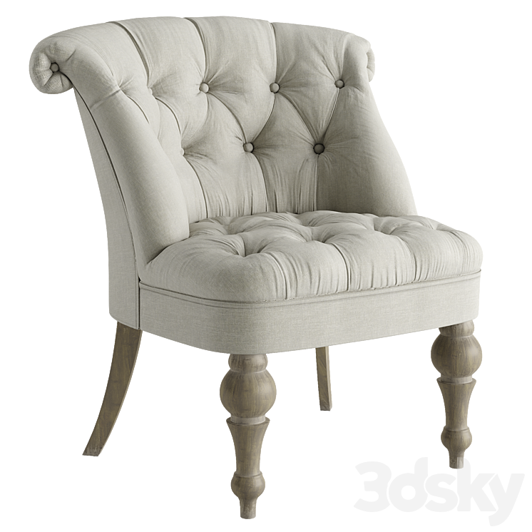 Armchair La Redoute with padding Adélia 3DS Max Model - thumbnail 1