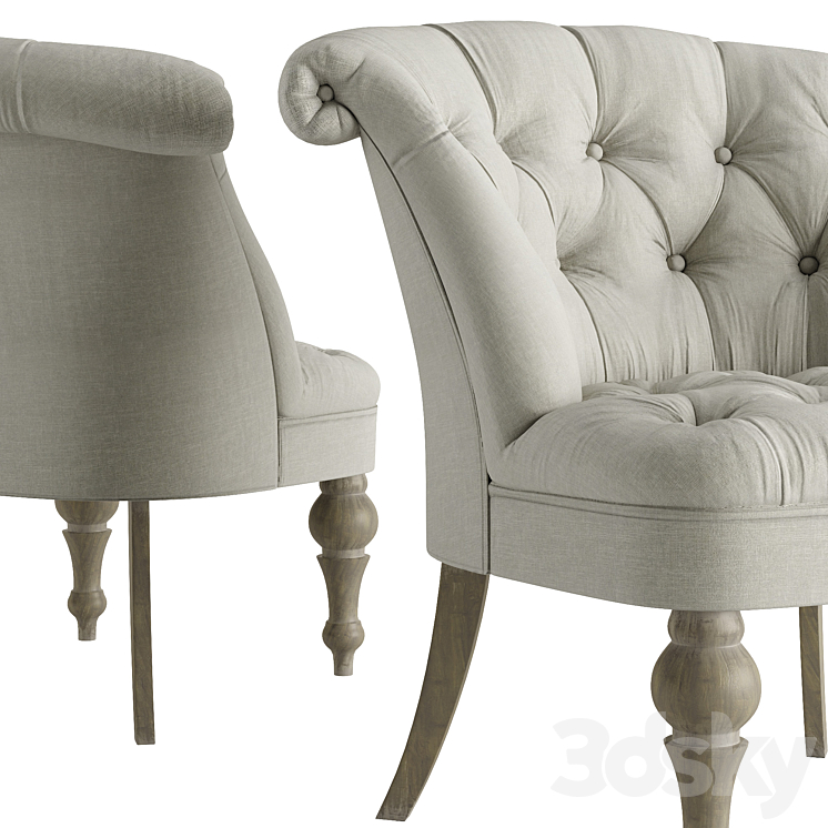 Armchair La Redoute with padding Adélia 3DS Max Model - thumbnail 2