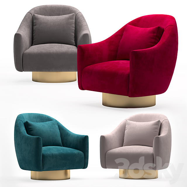 Armchair Laskasas Donald 3ds Max - thumbnail 1