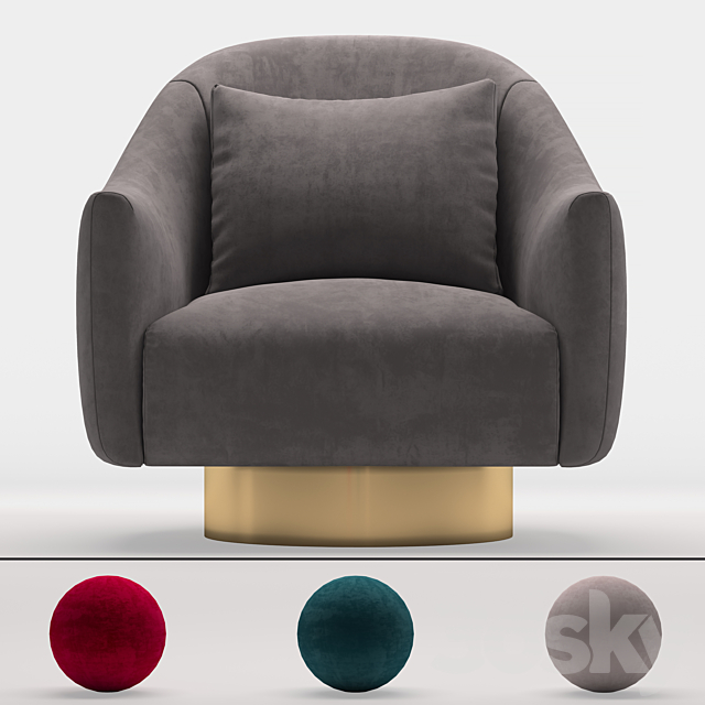 Armchair Laskasas Donald 3ds Max - thumbnail 2