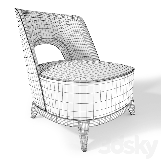 Armchair Lazio 3ds Max - thumbnail 3