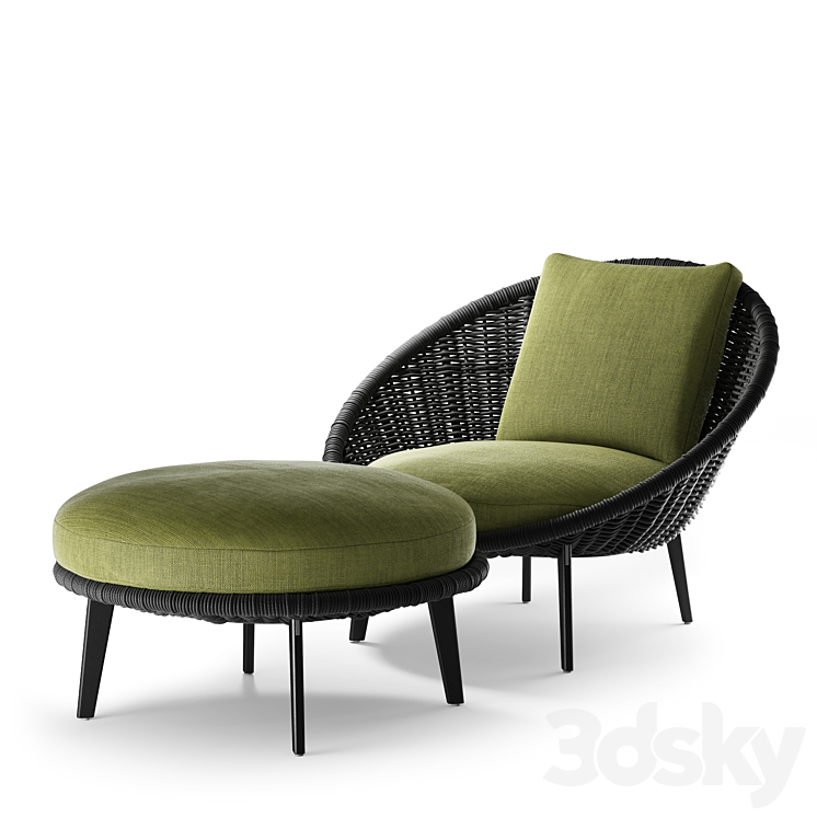 armchair Lido Cord (Minotti) 3DS Max - thumbnail 1