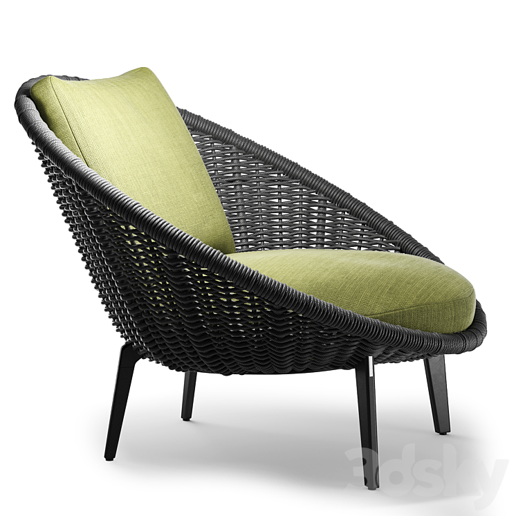 armchair Lido Cord (Minotti) 3DS Max - thumbnail 2