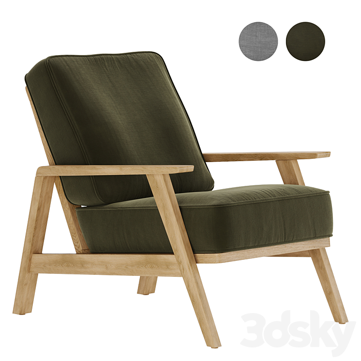 Armchair Linna La Redoute 3DS Max - thumbnail 1