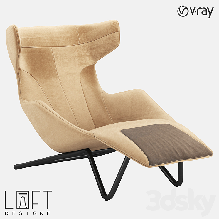 Armchair LoftDesigne 36558 model 3DS Max - thumbnail 1