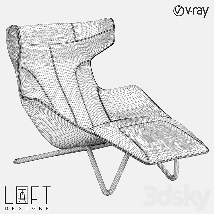 Armchair LoftDesigne 36558 model 3DS Max - thumbnail 2