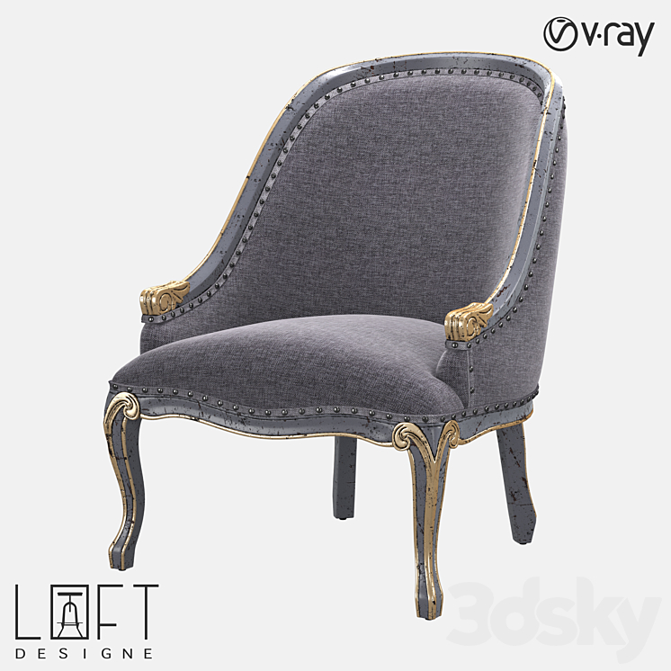 Armchair LoftDesigne 3729 model 3DS Max - thumbnail 1