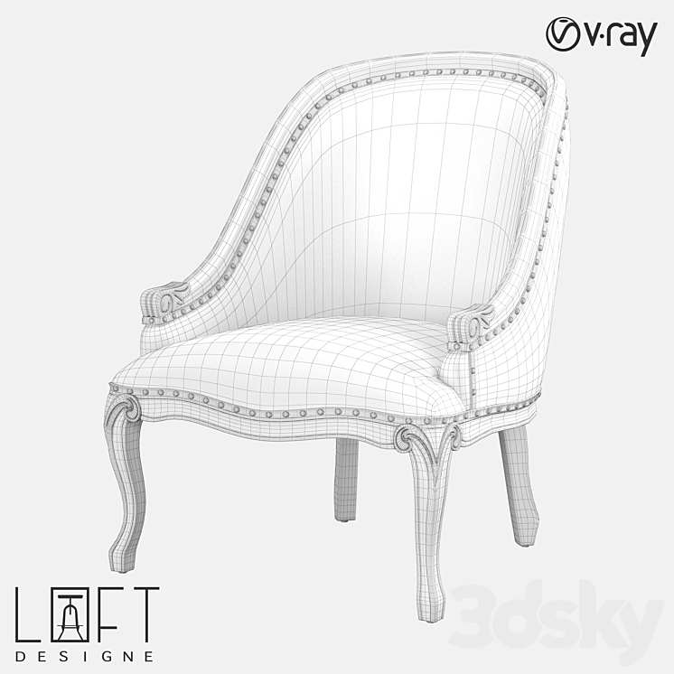 Armchair LoftDesigne 3729 model 3DS Max - thumbnail 2