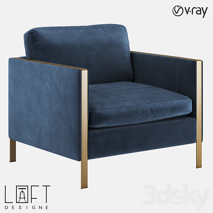 Armchair LoftDesigne 3798 model 3DS Max - thumbnail 1