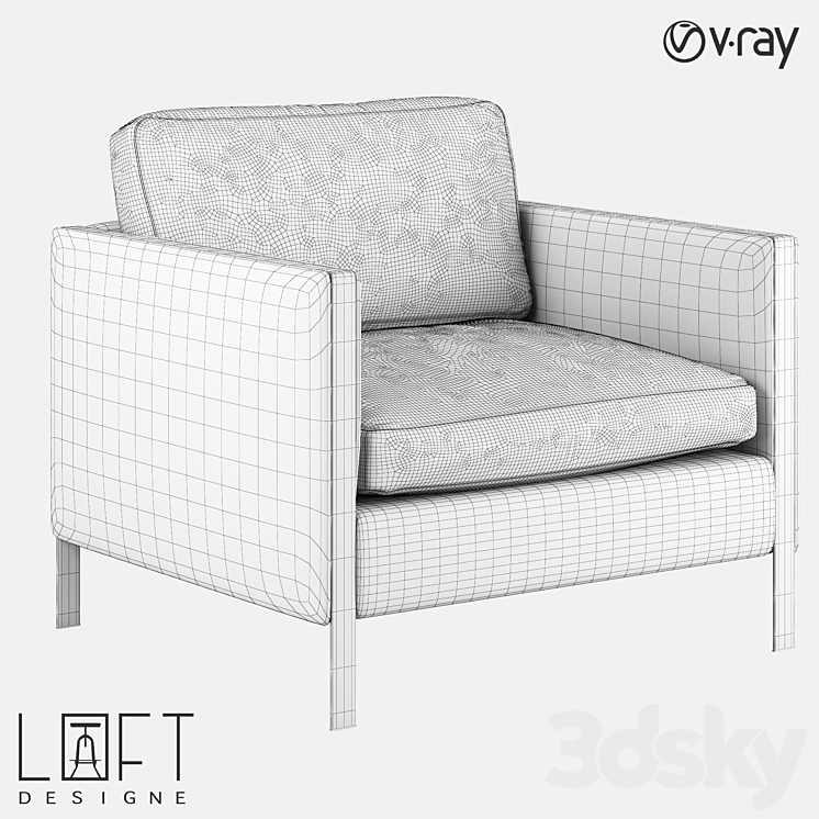 Armchair LoftDesigne 3798 model 3DS Max - thumbnail 2