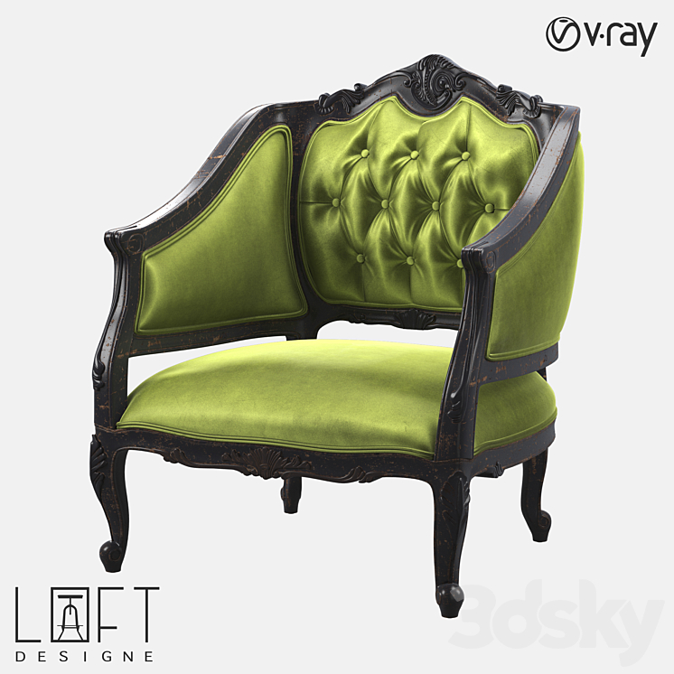 Armchair LoftDesigne 3870 model 3DS Max - thumbnail 1