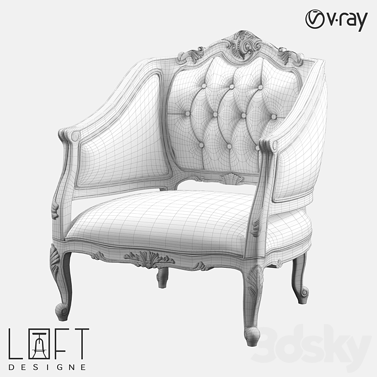 Armchair LoftDesigne 3870 model 3DS Max - thumbnail 2