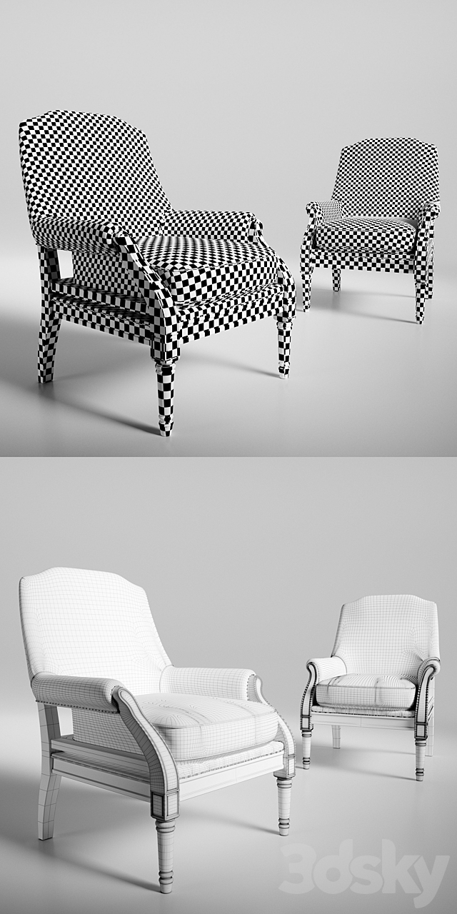 Armchair Loftdesigne model 155 3DSMax File - thumbnail 3