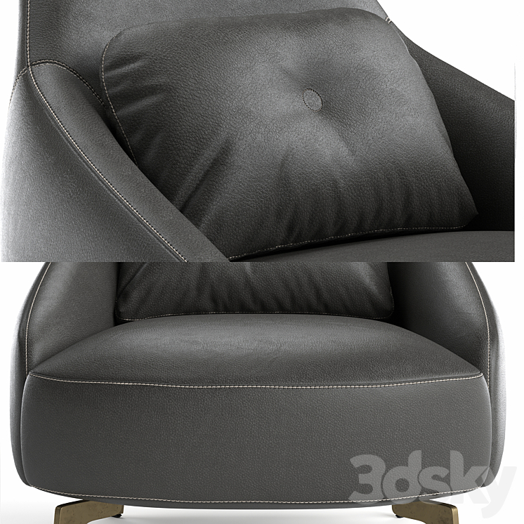 Armchair LX695 Leolux LX 3DS Max - thumbnail 2