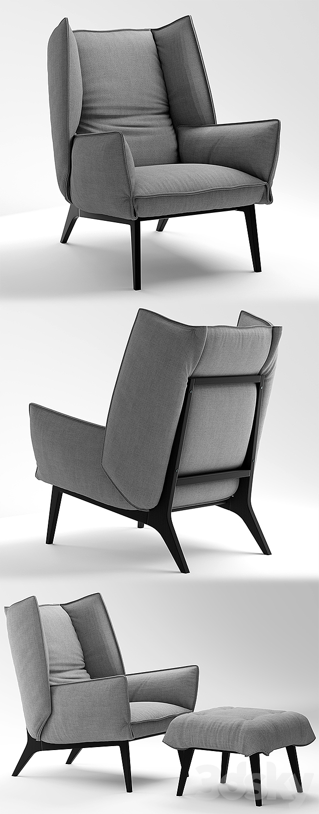 Armchair M & O Remi Bouhaniche 3DSMax File - thumbnail 2