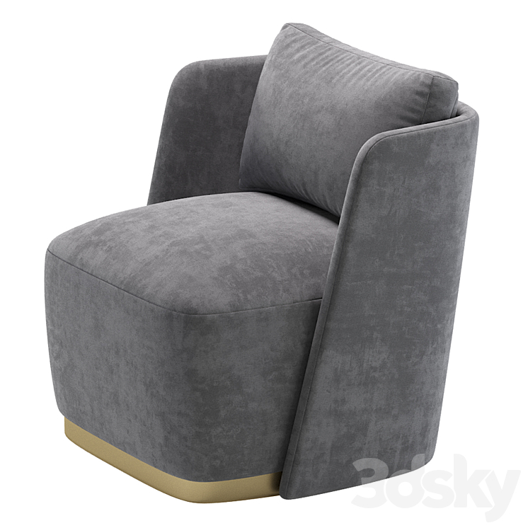 Armchair MACQUEEN by Cazarina Interiors 3 Colors Version 3DS Max Model - thumbnail 2