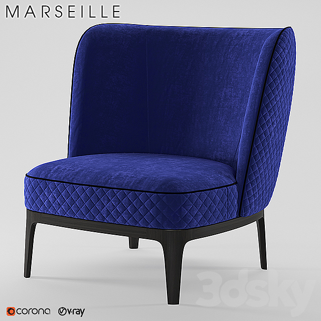 Armchair Marcel Aesthetics 3ds Max - thumbnail 1