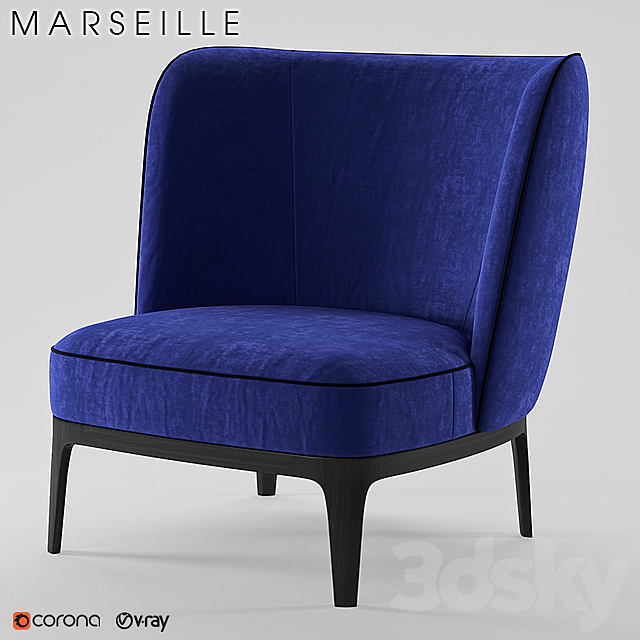 Armchair Marcel Aesthetics 3ds Max - thumbnail 2