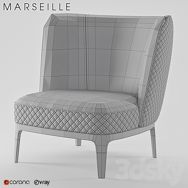 Armchair Marcel Aesthetics 3ds Max - thumbnail 3