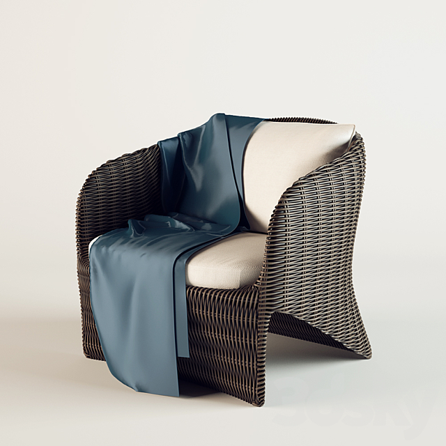 Armchair MARINE P.1 3DS Max Model - thumbnail 2