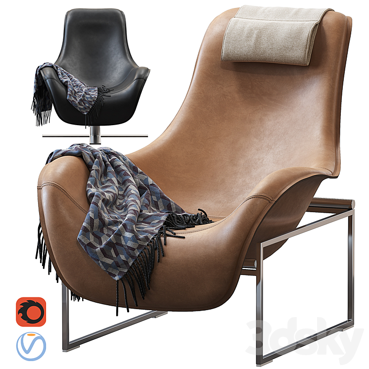 Armchair MART by B&b Italia 3DS Max Model - thumbnail 1