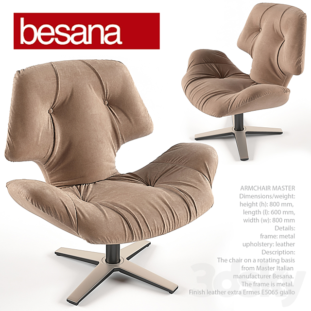 Armchair Master Besana 3DSMax File - thumbnail 1