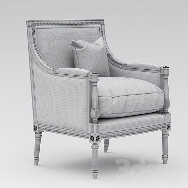 Armchair Minerva Bergere from Eloquenc 3ds Max - thumbnail 3