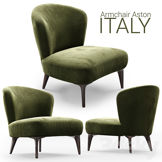 Armchair Minotti Aston OLIVE 3DSMax File - thumbnail 1