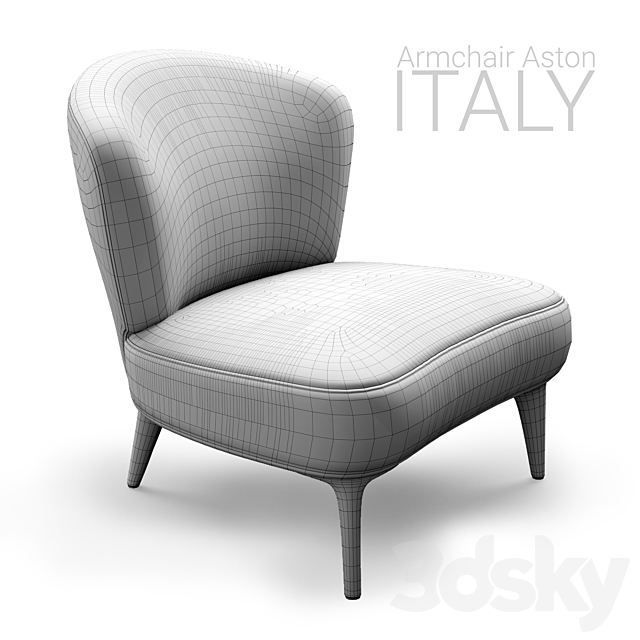 Armchair Minotti Aston OLIVE 3DSMax File - thumbnail 3