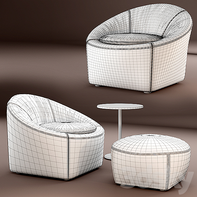 Armchair Minotti CAPRI 3DSMax File - thumbnail 3