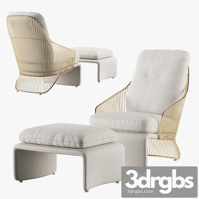 Armchair minotti colette 3dsmax Download - thumbnail 1