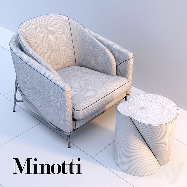 Armchair Minotti Fil Noir 3DSMax File - thumbnail 3