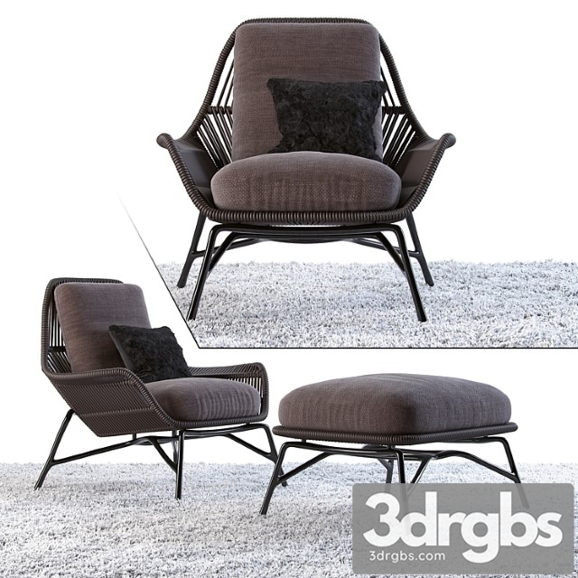 Armchair Minotti Prince Cord Indoor 3 3dsmax Download - thumbnail 1