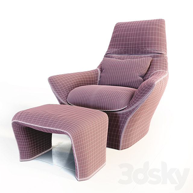 Armchair MisuraEmme Ermes Vesta 3DSMax File - thumbnail 2