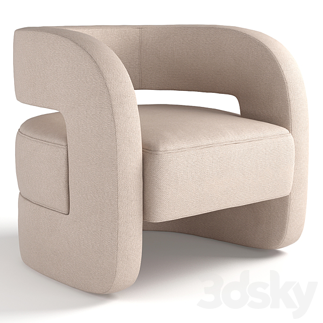 Armchair Mitchell Gold and Bob Williams Kirby Chair 3DS Max Model - thumbnail 2