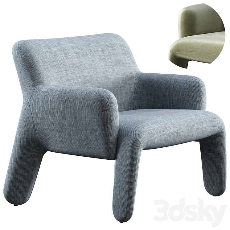 Armchair molteni & c glove up 3DS Max Model - thumbnail 1