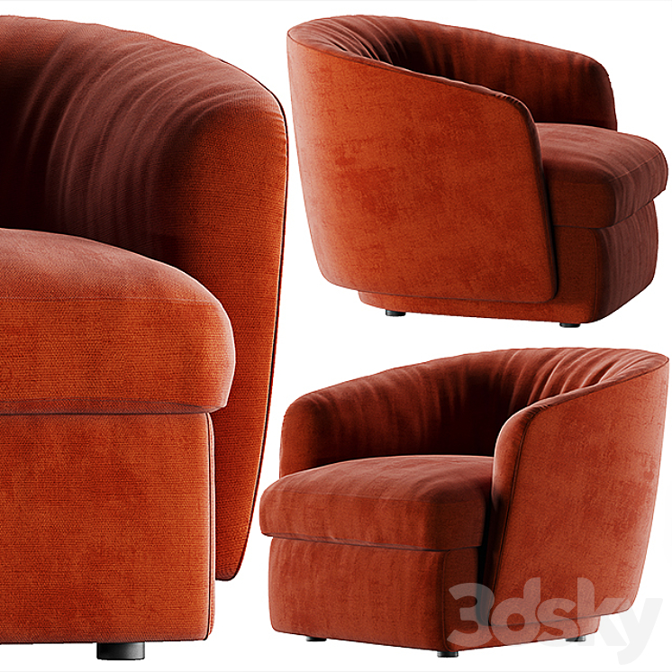 Armchair Molteni & c Holborn 3DS Max - thumbnail 1