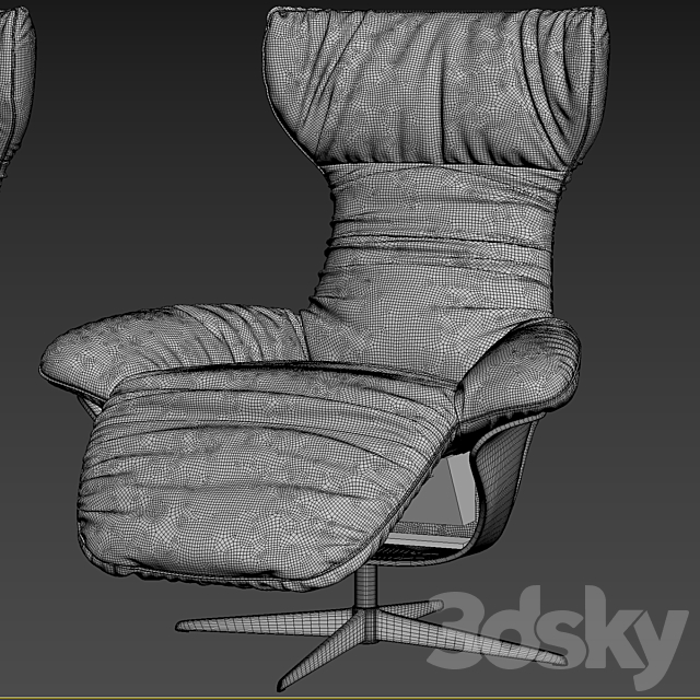 Armchair natuzzi ilia 3ds Max - thumbnail 3