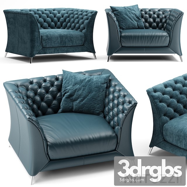 Armchair Natuzzi La Scala chair 3dsmax Download - thumbnail 1