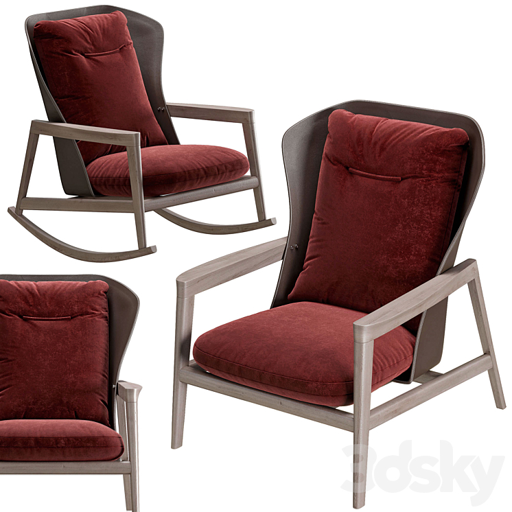 Armchair Natuzzi Margaret 3DS Max - thumbnail 2