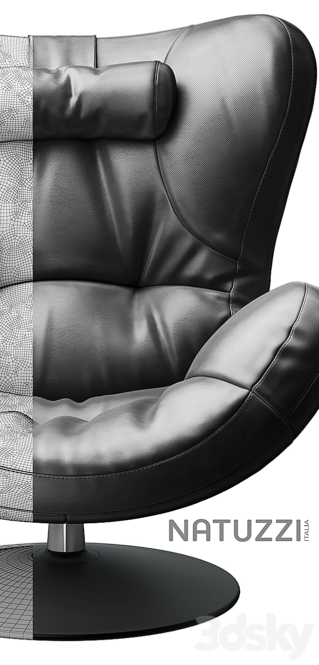 Armchair natuzzi Sound 3DSMax File - thumbnail 2